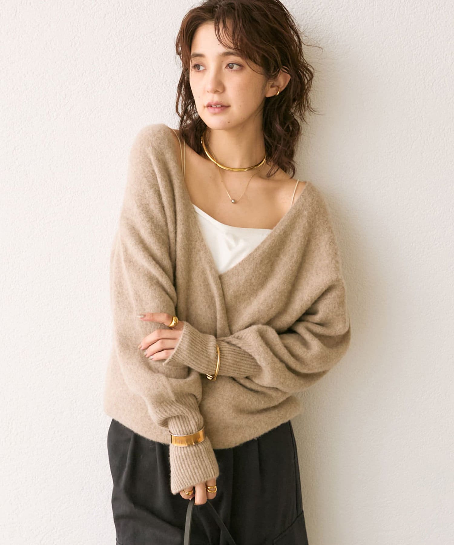 前後2WAY】YAK100カシュクールニット | RIVE DROITE(リヴドロワ