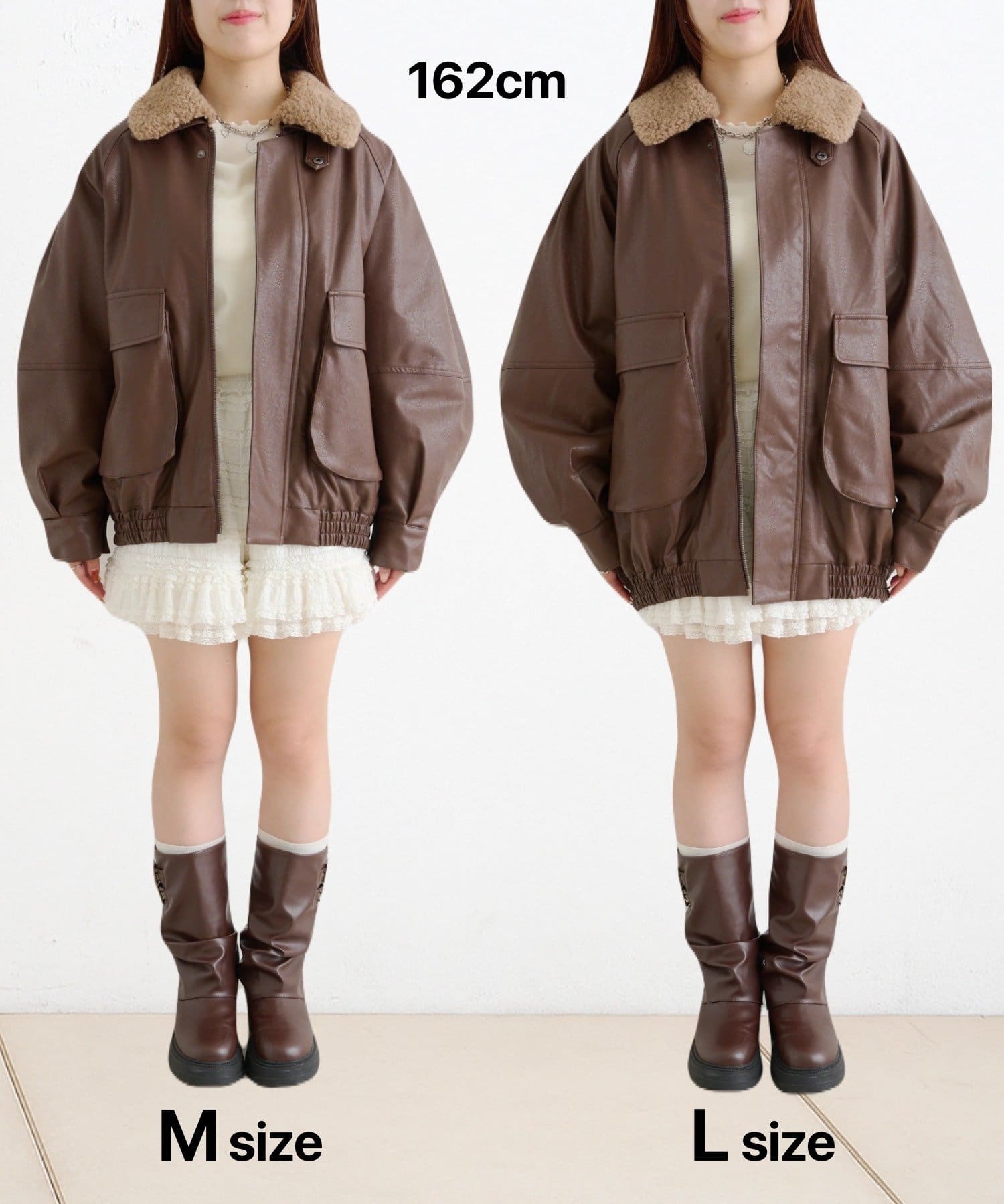 人気につきリバイバル！】【サイズ展開】ボア付きフェイクレザー