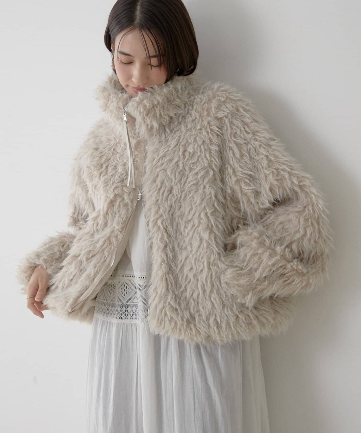 nane】【Suzuki セレクト】WZIPミックスファーブルゾン | Remind me