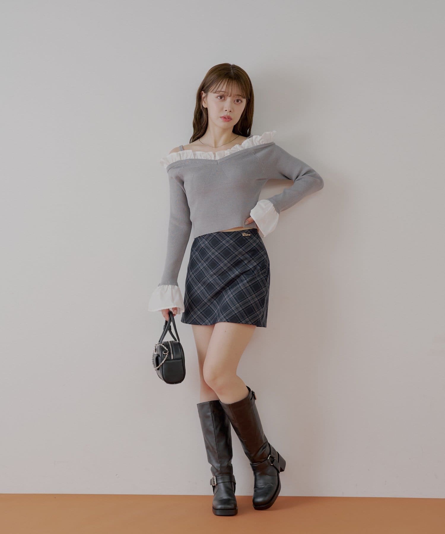 Chico】フリルドッキングフレアスリーブニット | OUTLET(アウトレット