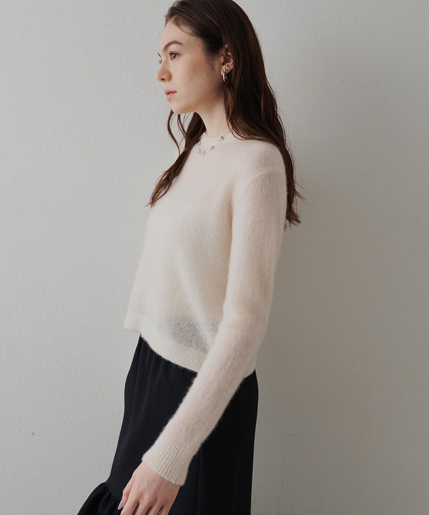 カシミヤシルクシアークルーニット | Drawing Numbers(ドローイング