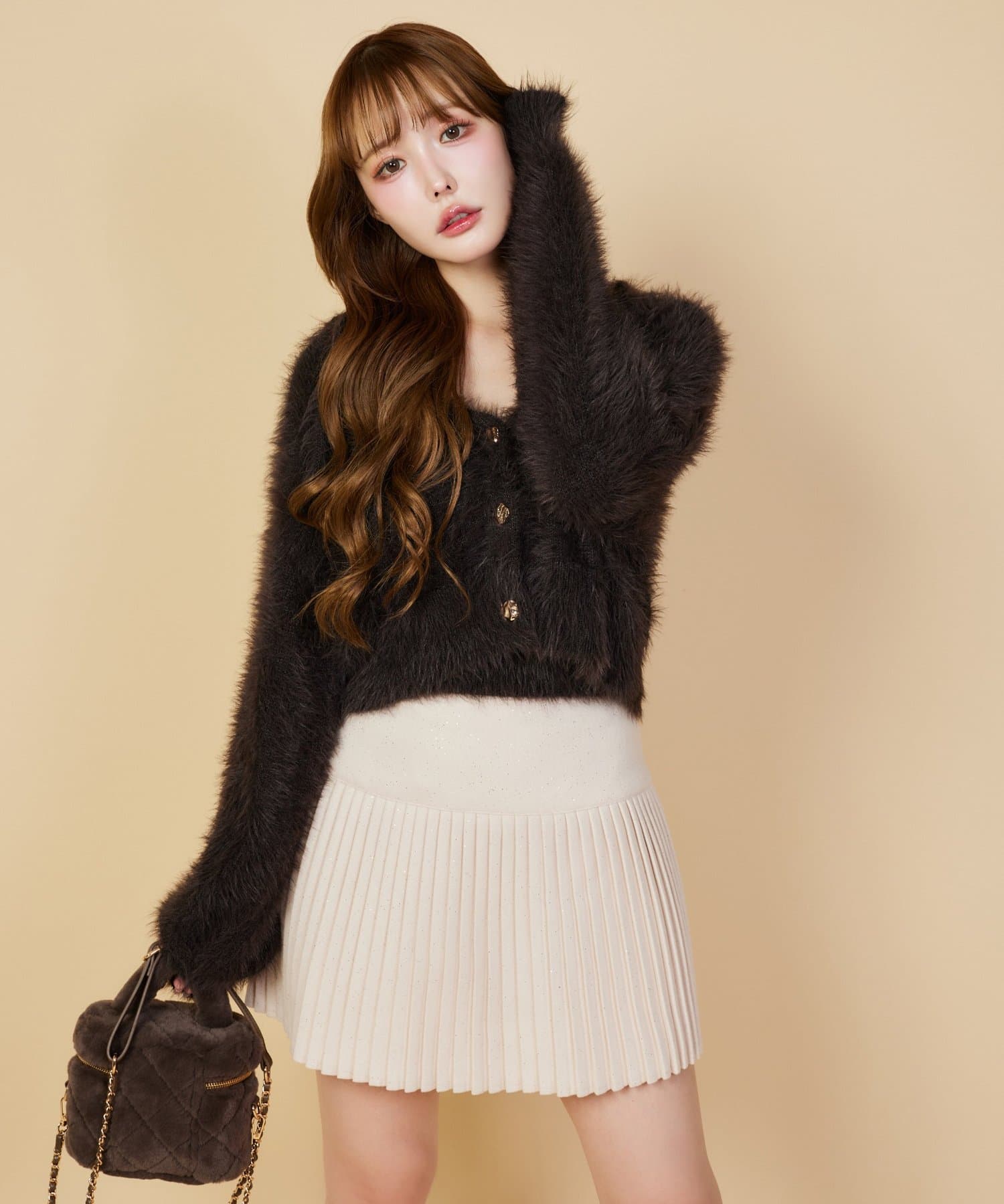 細プリーツラメ混スカート | one after another NICE CLAUP(ワン