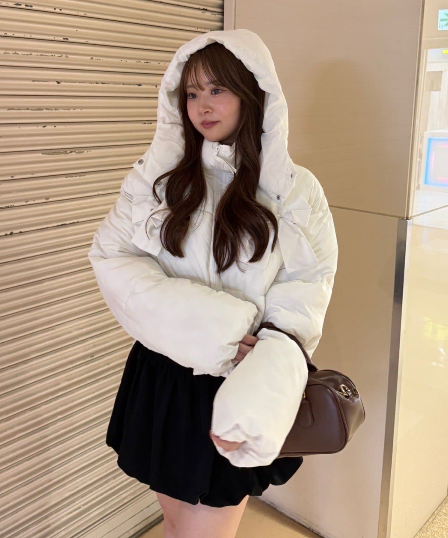 Xで話題！?♡冬無双できる【RMAF】取り外しできるリボン中綿ブルゾン