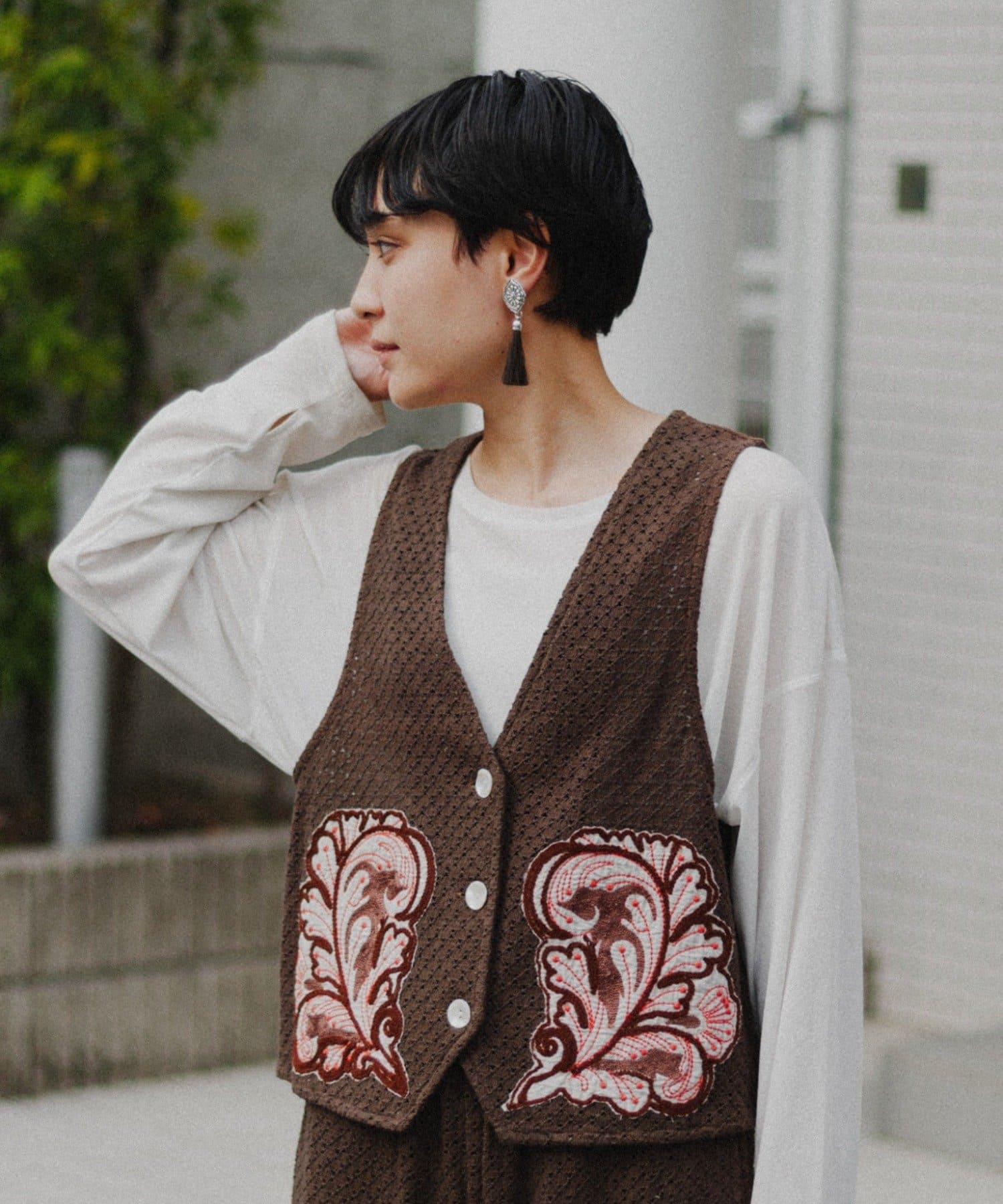 aguniパッチワーク刺繍ベスト | CIAOPANIC TYPY(チャオパニック