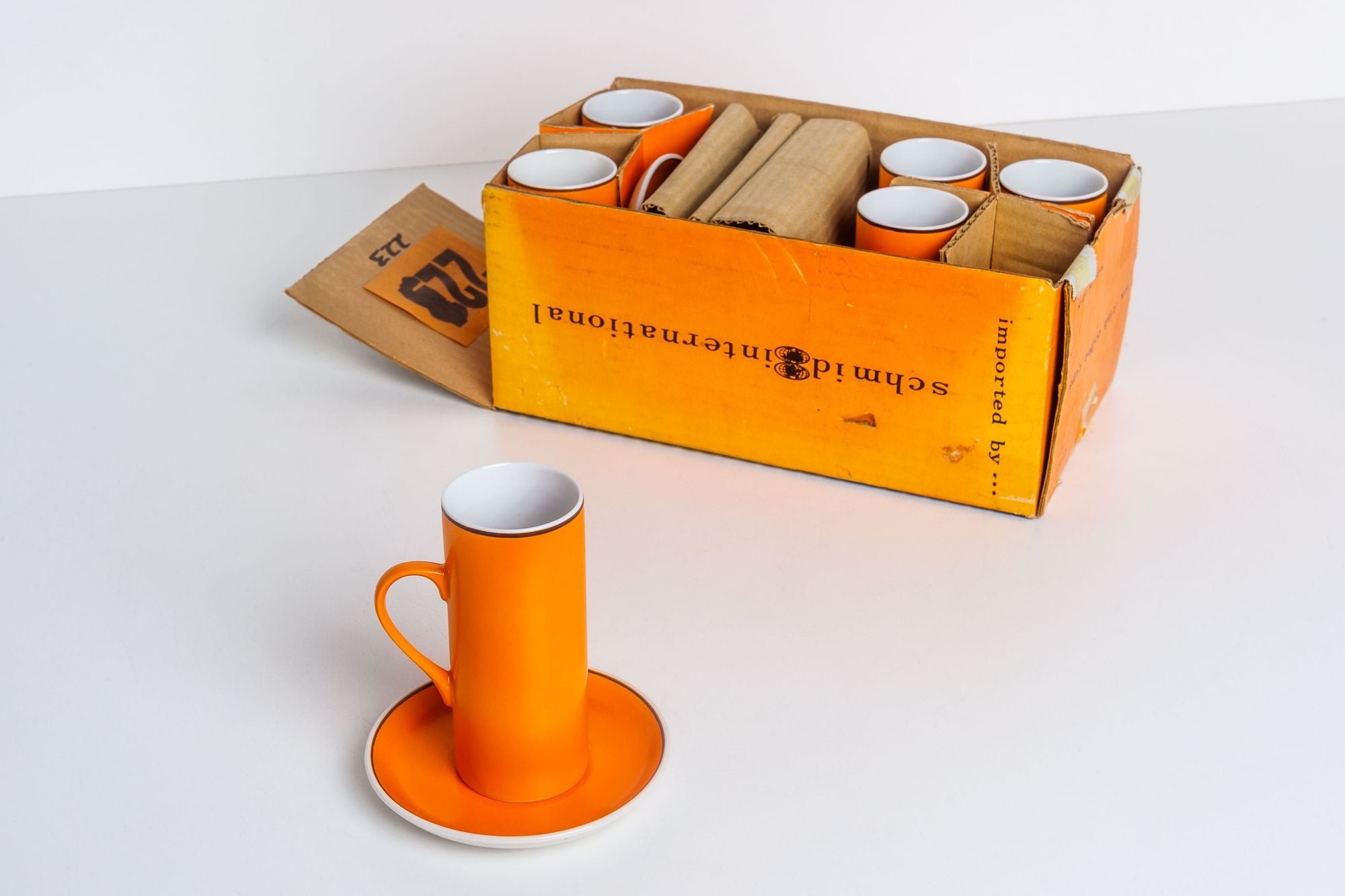 Lagardo Tackett for Schmid — Orange Demitasse Cup & Saucer Set