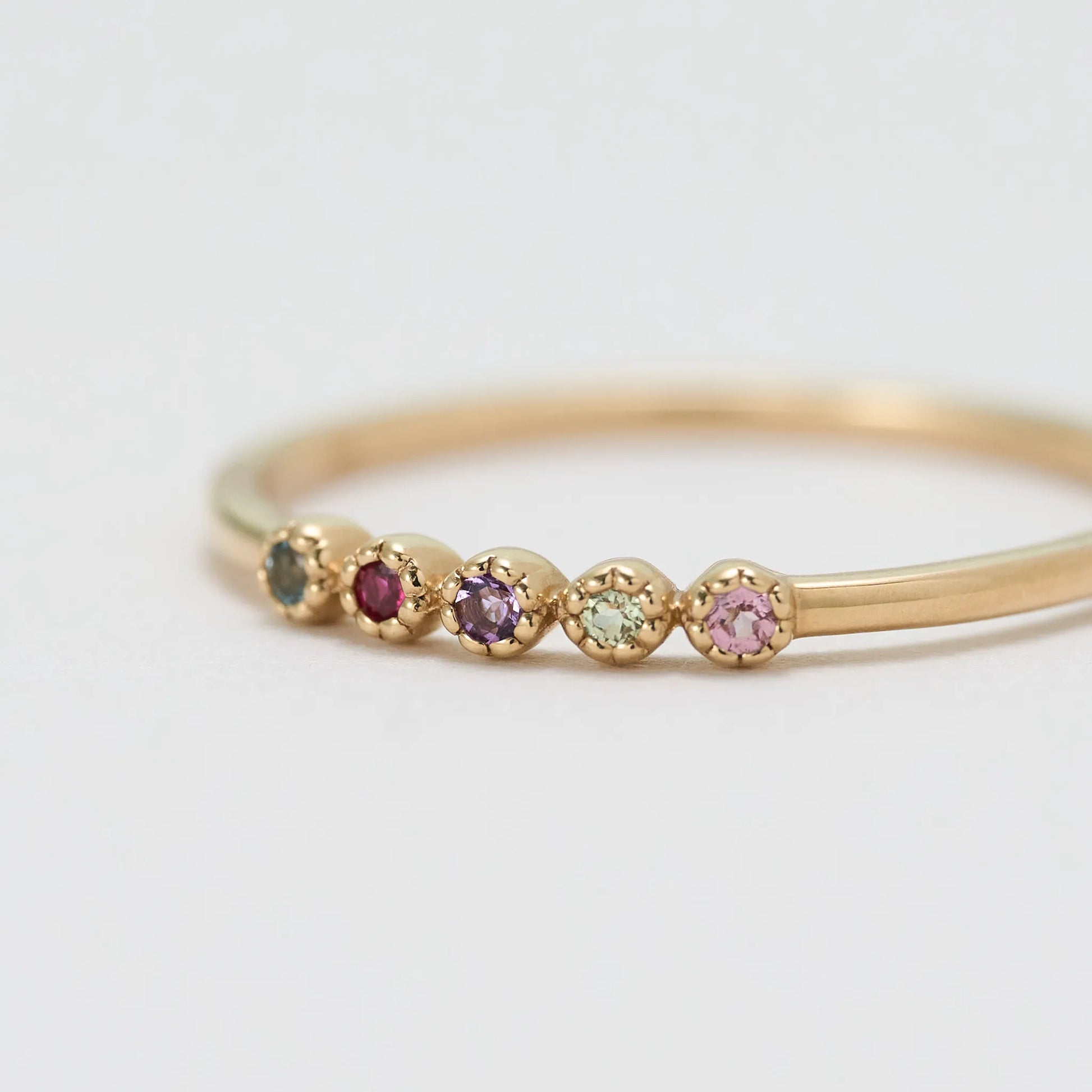 Birthstone Ring_milgrain(5石)｜選べる誕生石リング｜cobaco