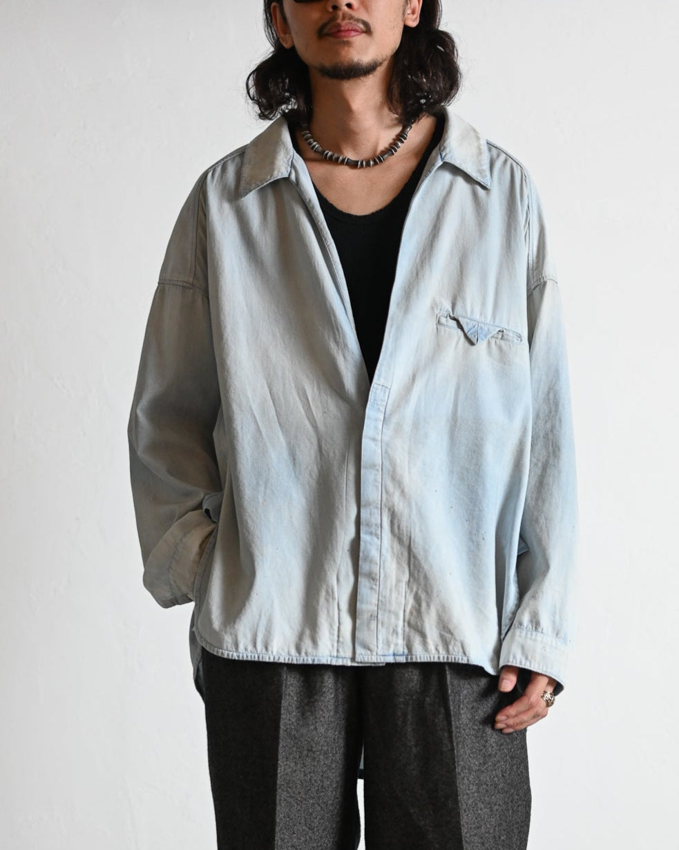 ANCELLM - AGING CHAMBRAY LONG SHIRT | COELACANTH アンセルム 正規