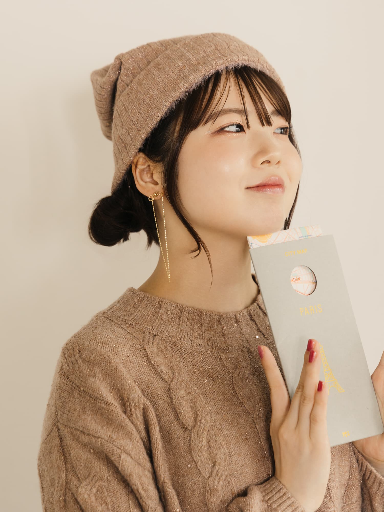 YUNA SANTA】スパンコールニットキャップ | 小柄・低身長女性向け