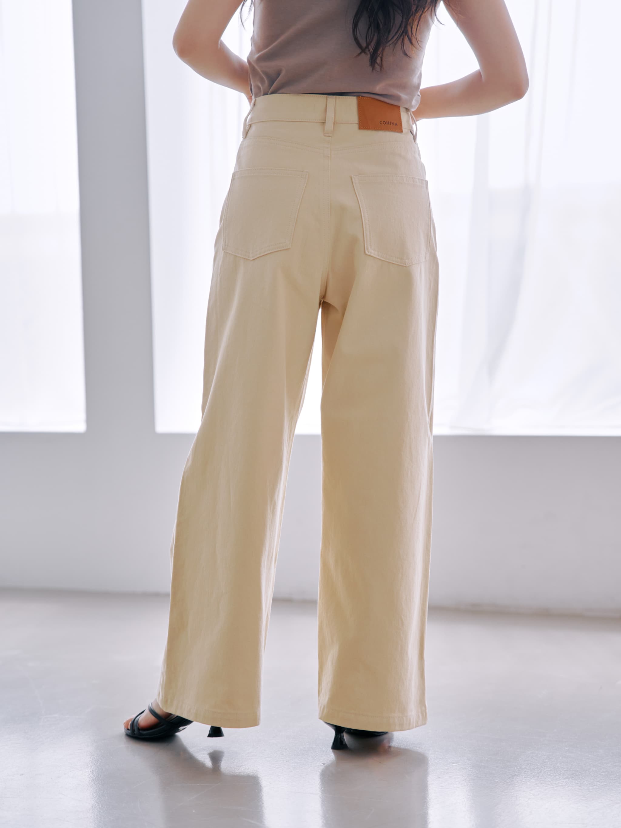 COHINA DENIM カラーフレアワイド-short & regular | 小柄・低身長女性