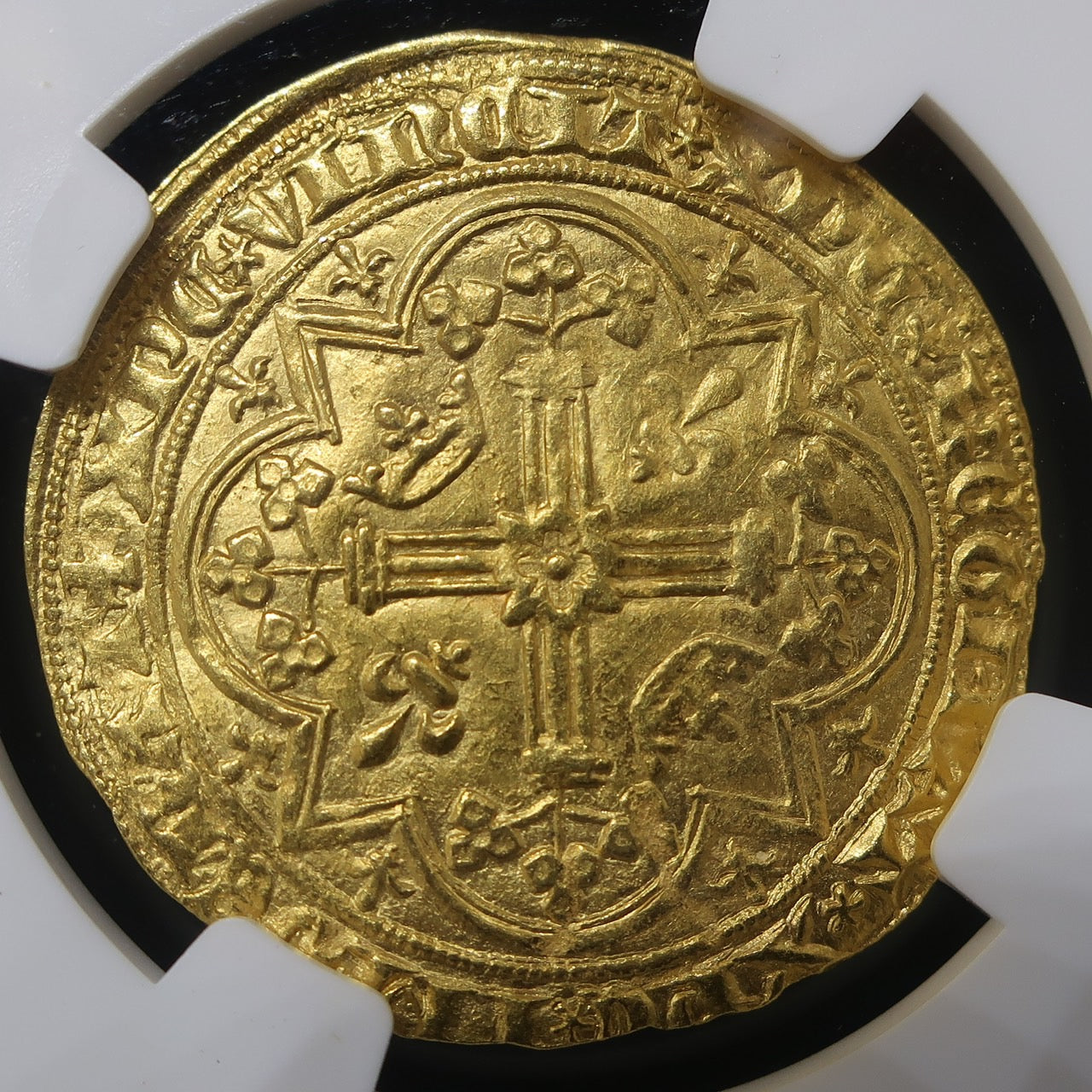 賢明王】1364-1380 フランス フランカ・ピエ金貨 MS64 NGC シャルル5世