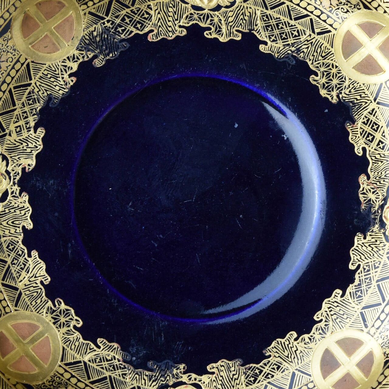 陶磁器 :: 7代目錦光山 京薩摩 瑠璃釉デミタスカップ&ソーサー