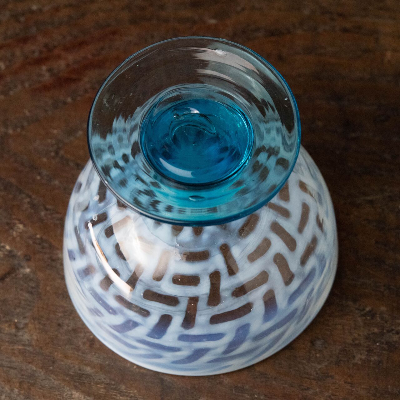 ガラス :: 籠目文 水色脚 碗型 氷コップ | COTTOU.JP 骨董の通販