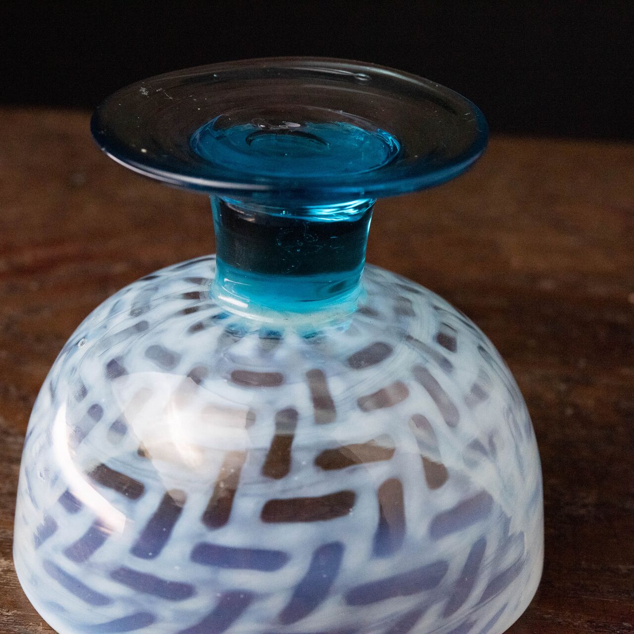 ガラス :: 籠目文 水色脚 碗型 氷コップ | COTTOU.JP 骨董の通販