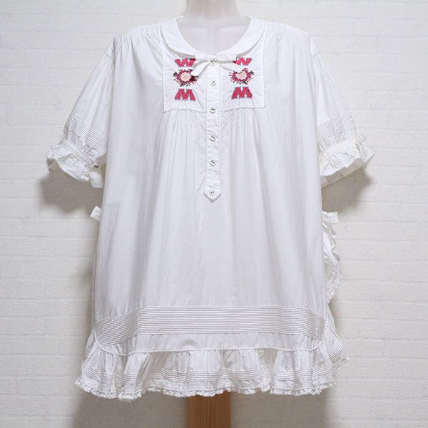 白ロゴ&花刺繍タブリエ - ピンクハウス通販｜リサイクルブティックClub