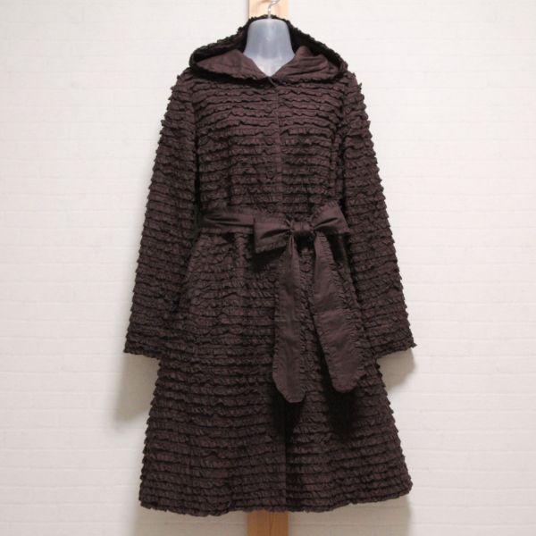 こげ茶総ピコフリルフード付きコート - ピンクハウス通販｜リサイクル