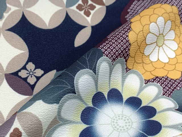 七五三 着物 2025年新作 7歳 女の子用 小紋柄 四つ身 単品 子供着物