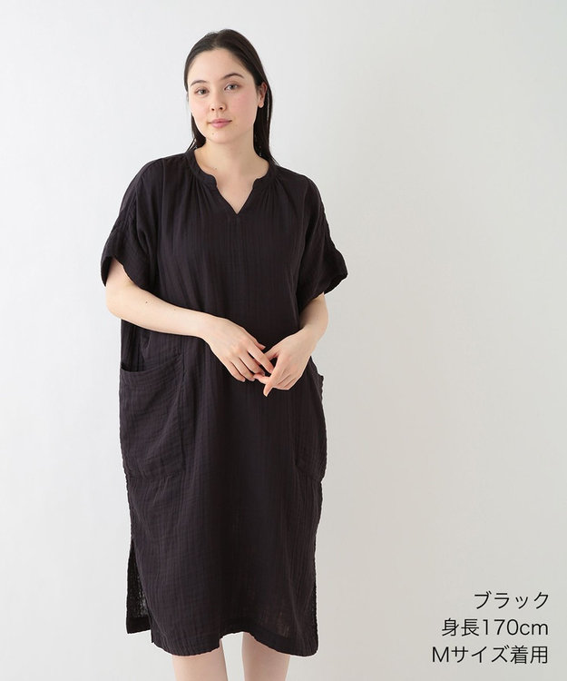 クレープガーゼ パッチポケットワンピース / UCHINO | ファッション