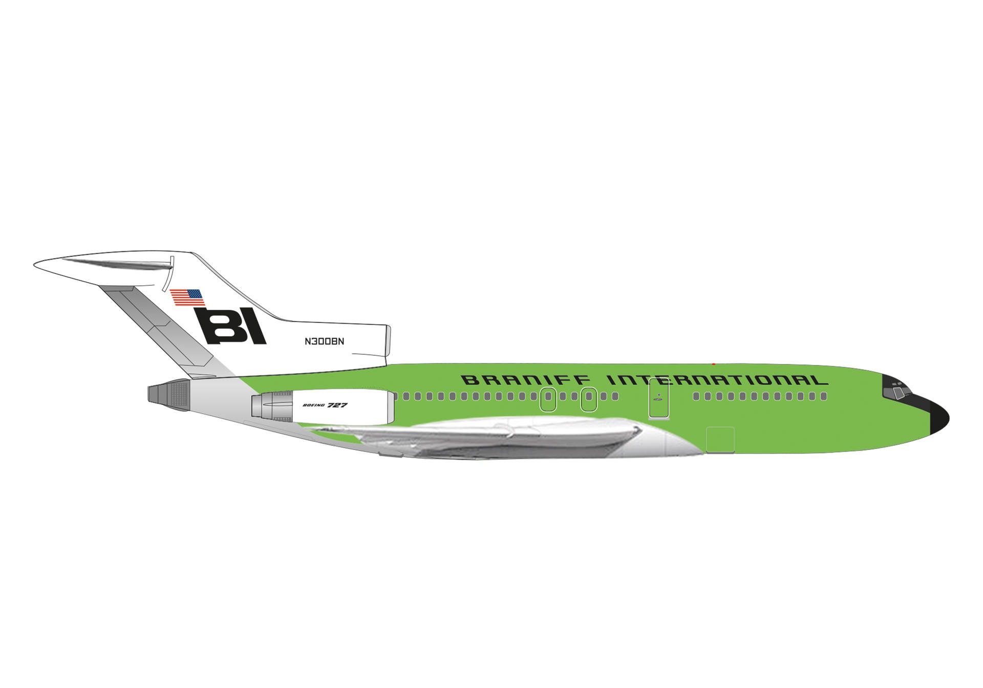 537988 Herpa Braniff International Airways / ブラニフ航空 B727-100