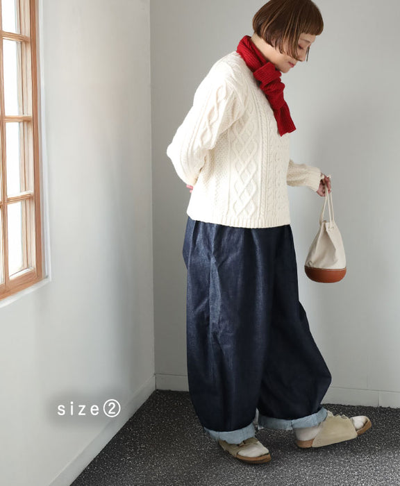 3サイズ】HARVESTY(ハーベスティ) デニムサーカスパンツ ワン