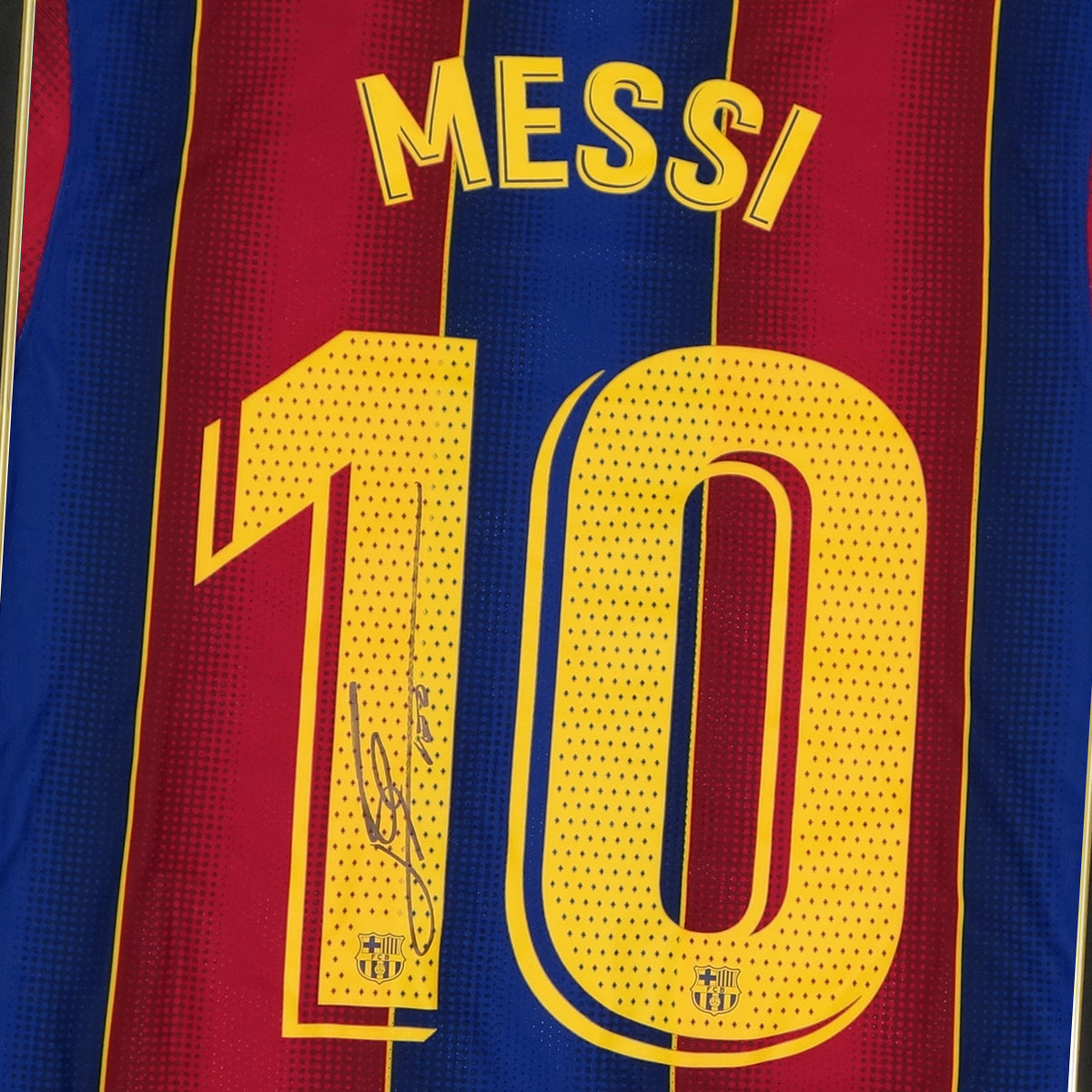 メモラビリア】メッシ直筆サイン入りバルセロナ2020-21ホームサッカー