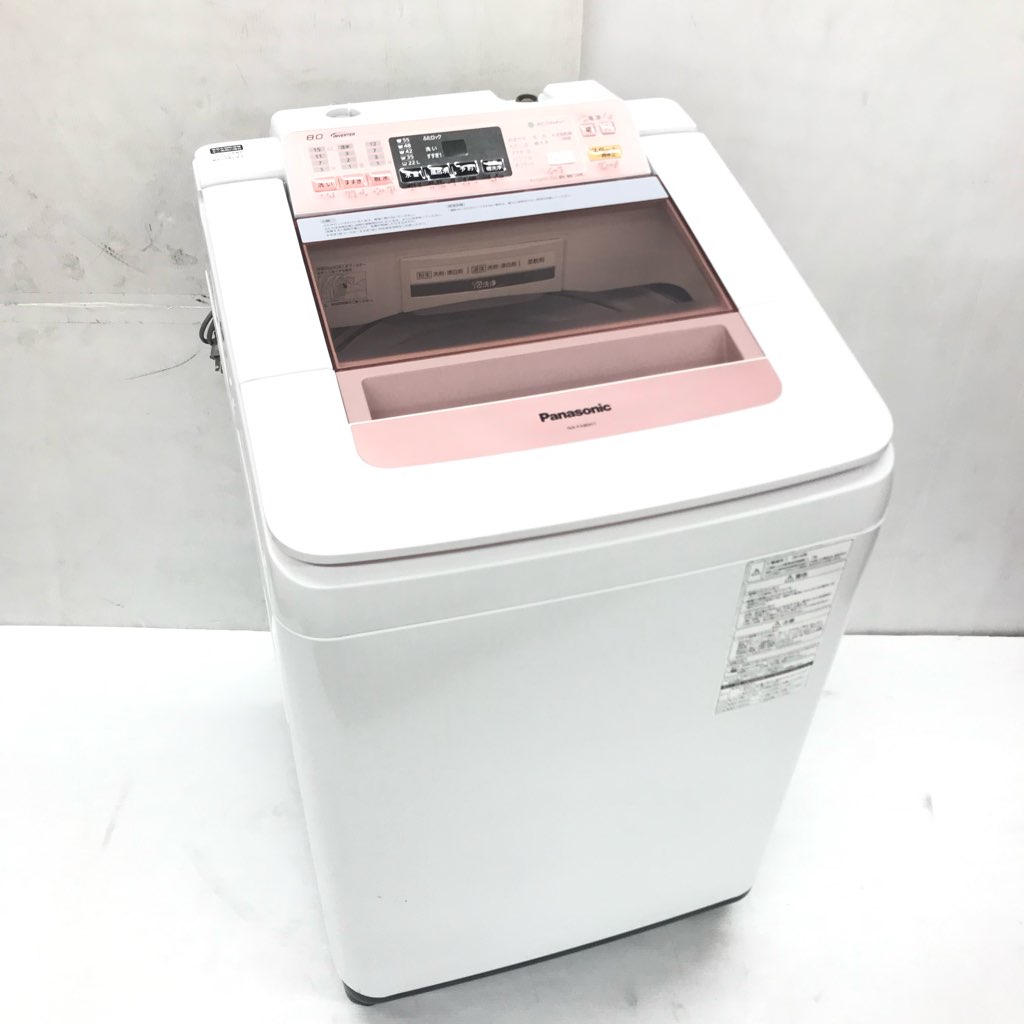 8.0kg 簡易乾燥機能付 全自動洗濯機 パナソニック NA-FA80H1 ピンク