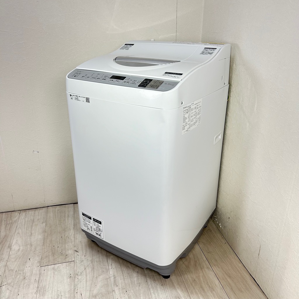 洗濯5.5kg 乾燥3.5kg 全自動洗濯乾燥機 シャープ ES-TX5D-S 2020年製造