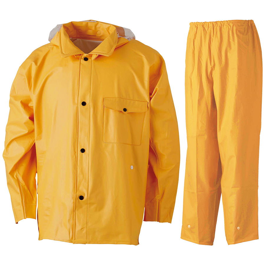 雨衣 ウェーブロック 安全コート イエロー | 【ミドリ安全】公式通販