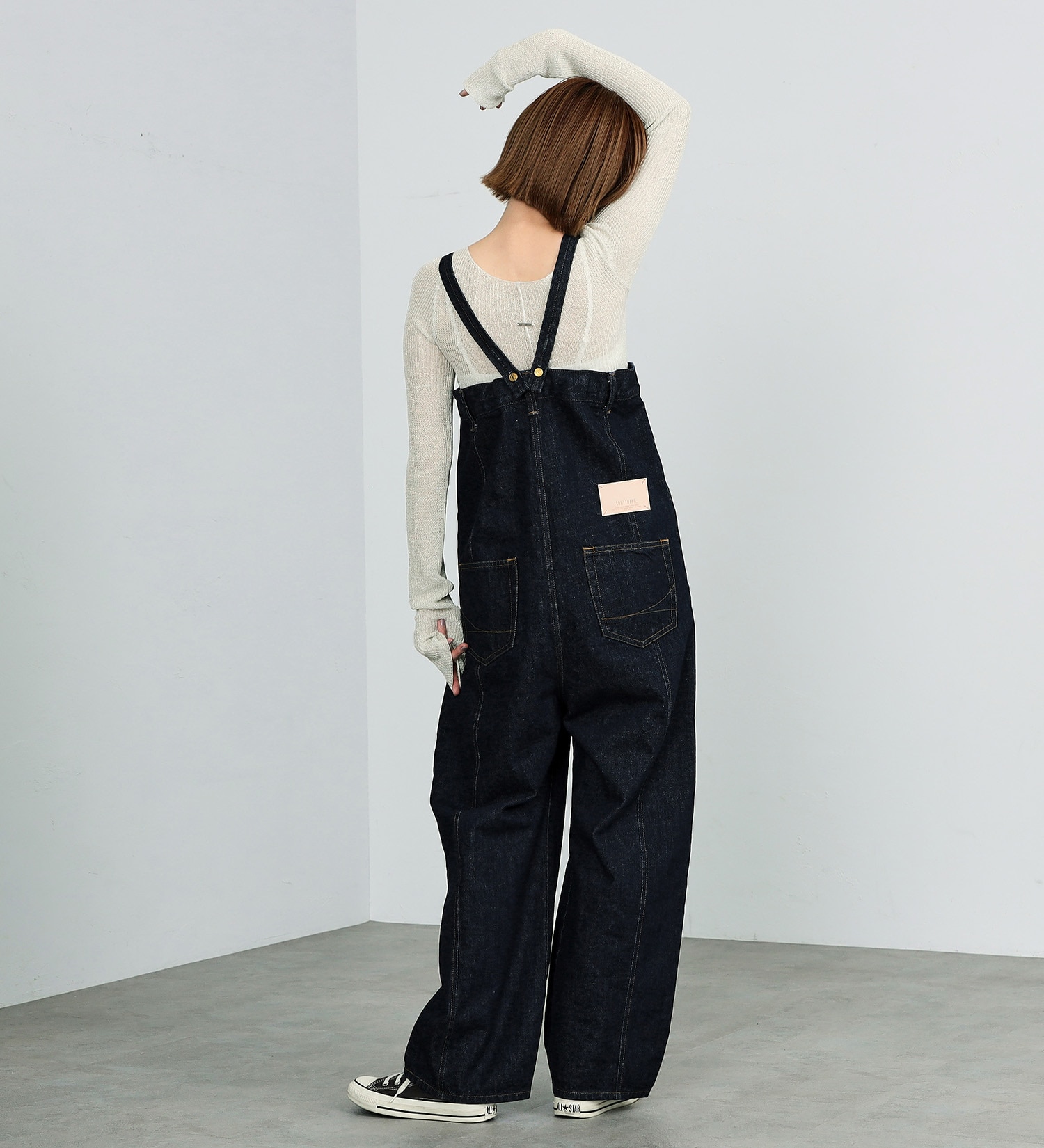 atelier SOMETHING W KNEE SALOPETTE/マルチウェイデニムベア