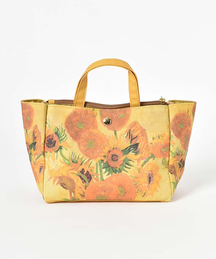 絵画バッグインバッグ ポーチ 小物入れ睡蓮 ひまわり プレゼント