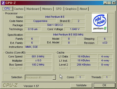 200225 CPU-Z Vintage Editionを動かしてみる - Diary on wind