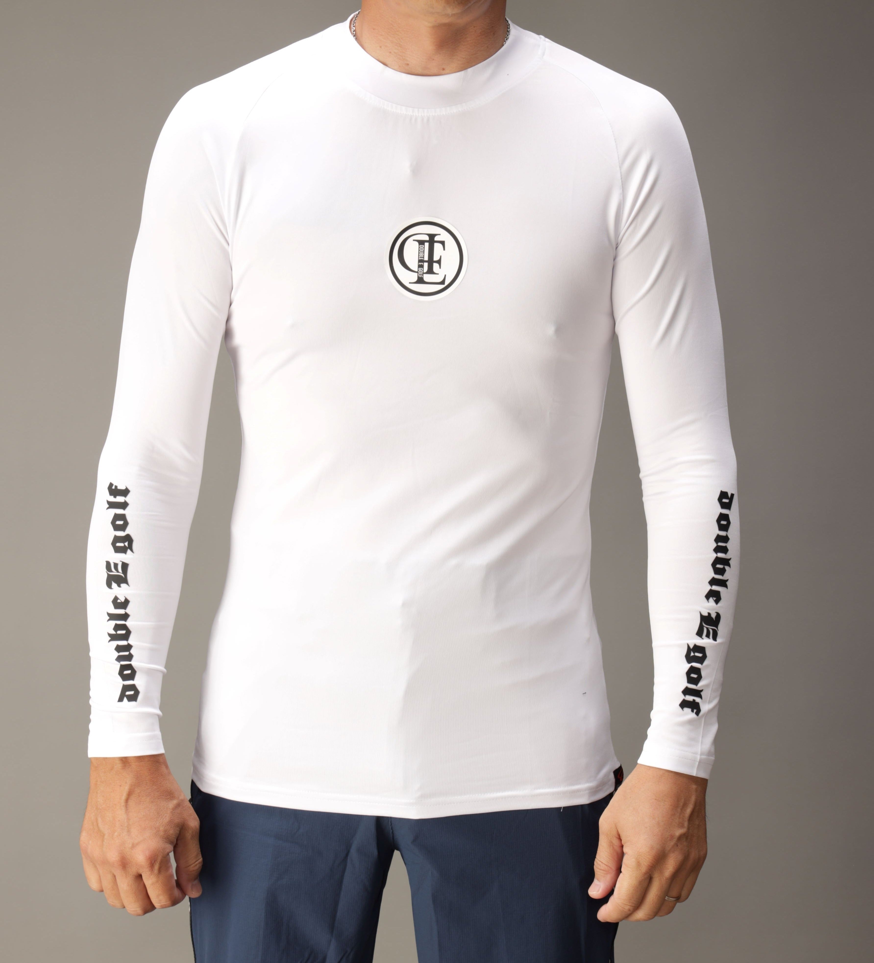 double E golf】モックネック アンダー長袖シャツ【胸元ロゴマーク】