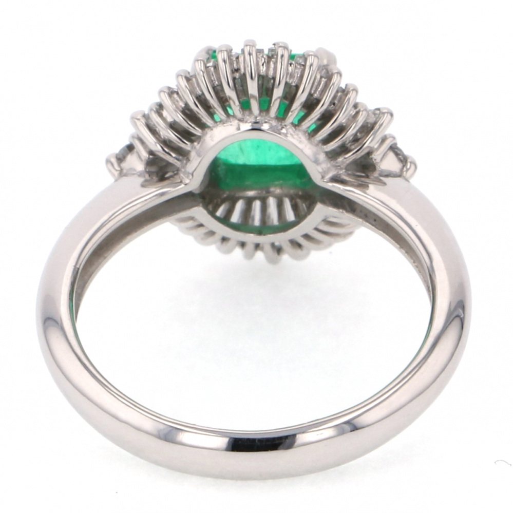 プラチナ900 エメラルド ダイヤモンド リング J202021 | ユキザキ
