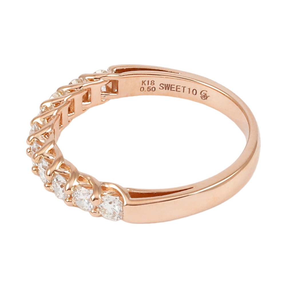 K18ピンクゴールド ダイヤモンド ハーフエタニティ リング J351666
