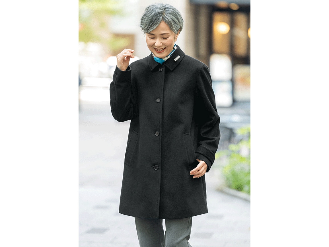 ピュアカシミヤステンカラーコート(02_M 06_ブラック): ｜ カタログ