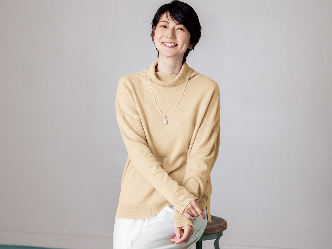 49AV．ジュンコシマダ・カシミヤハイネックシンプルセーター