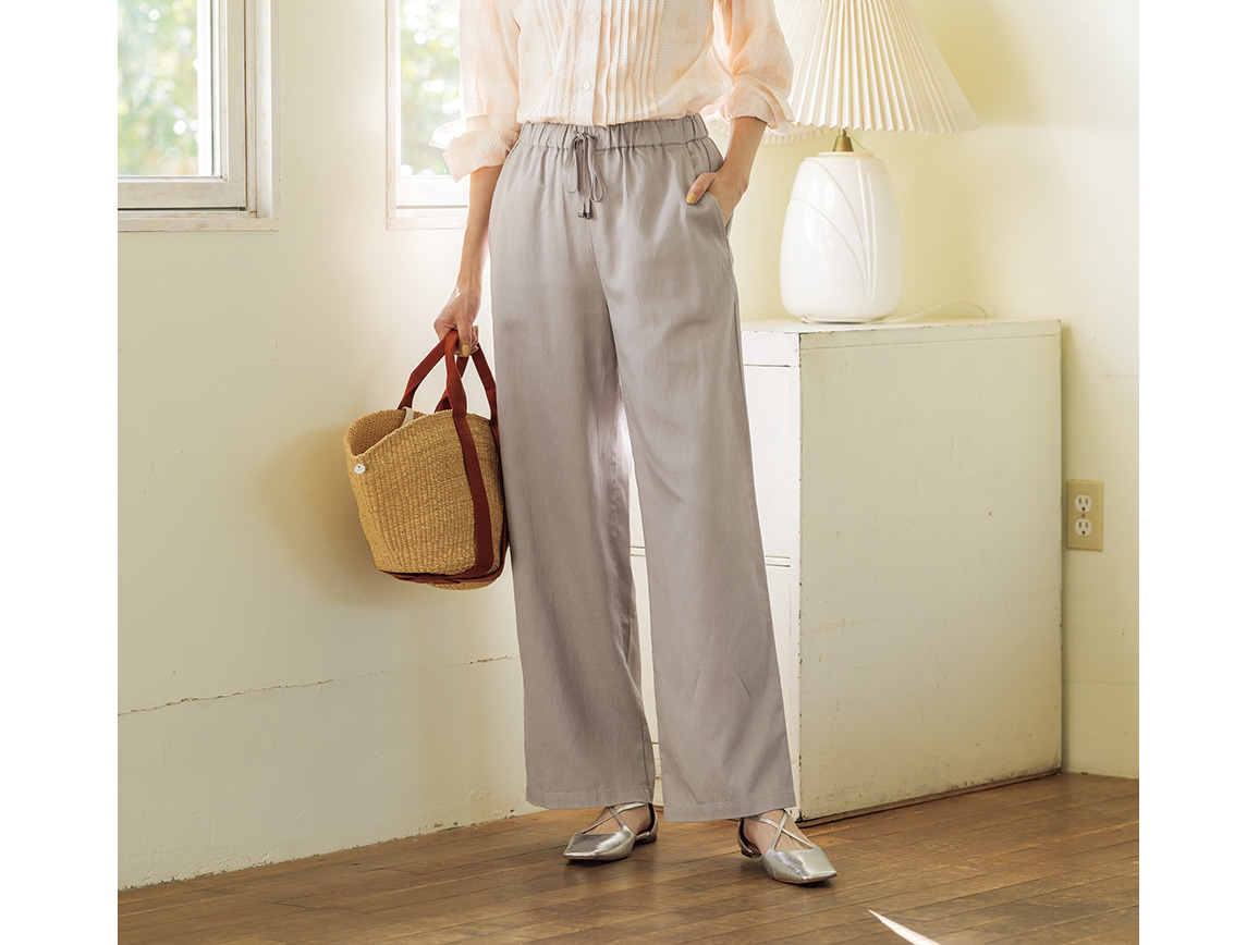 テンセル（TM）繊維×綿麻ドロストイージーパンツ(50_L58cm 62_