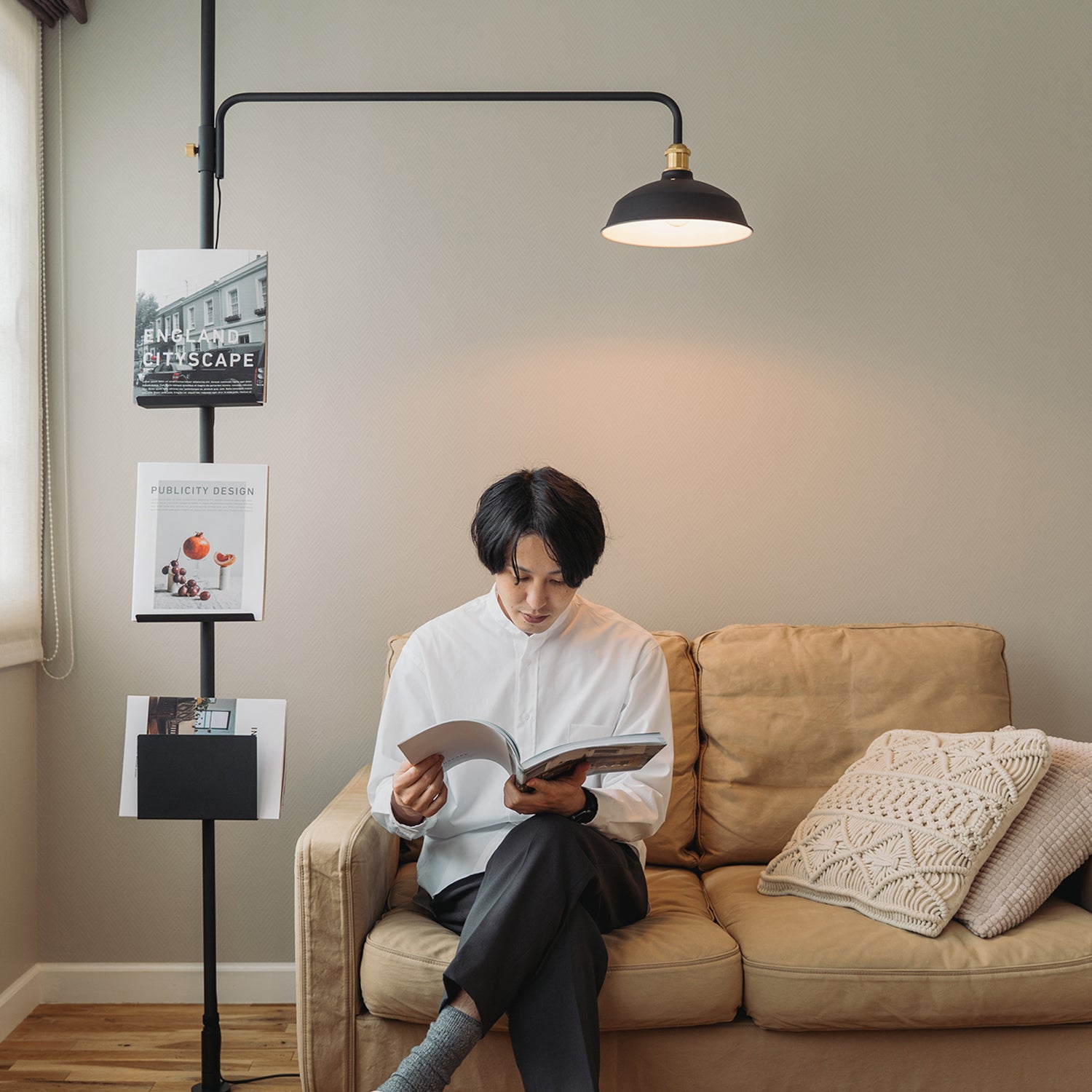 Shade Black LampArmシリーズ専用 縦取付 D-BS-BK｜平安伸銅工業