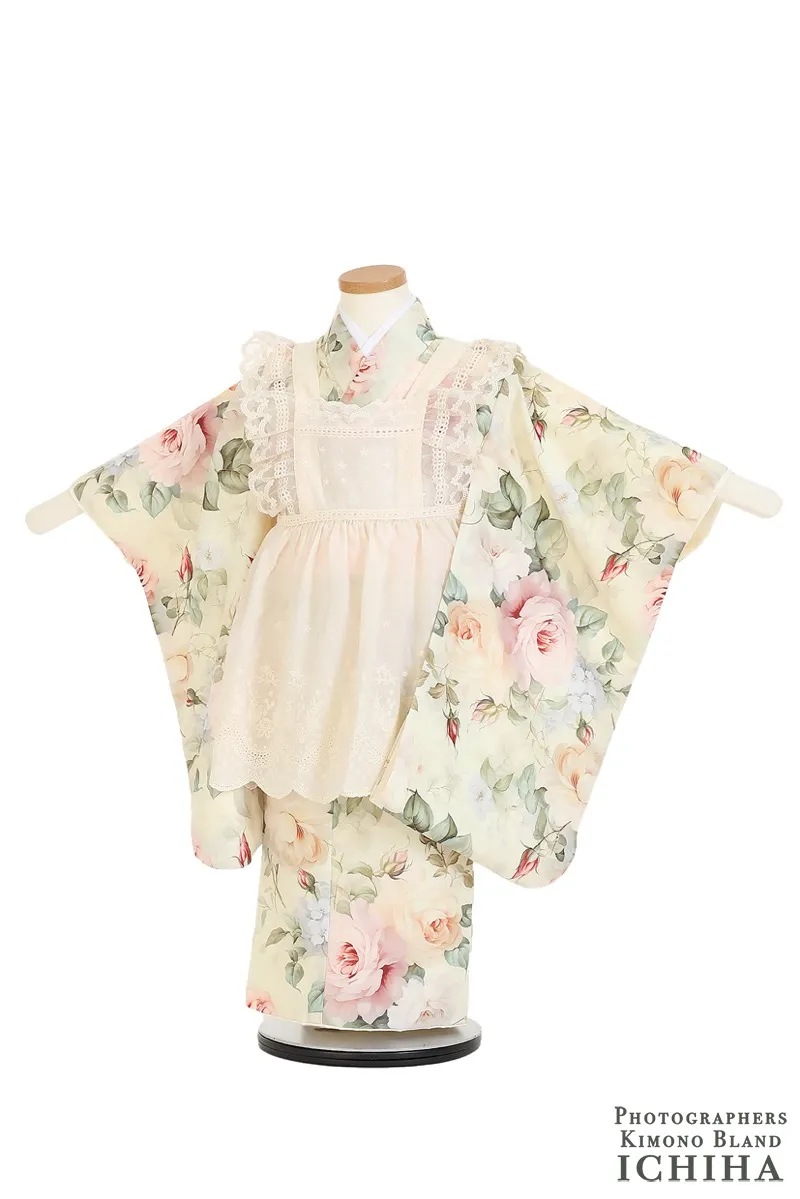 2026最新着物】3歳帯とレース被布とつけ襟の3WAY シャルトットローズ