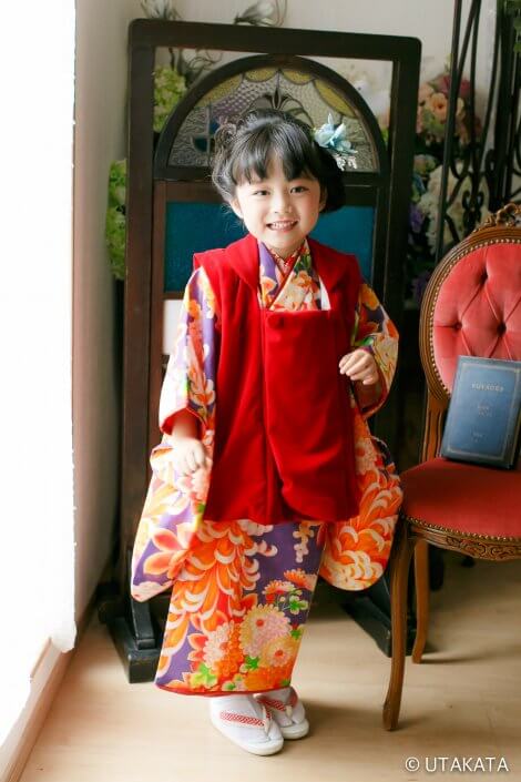 アンティーク着物で七五三3歳レンタル 大正浪漫｜着物レンタル いちは