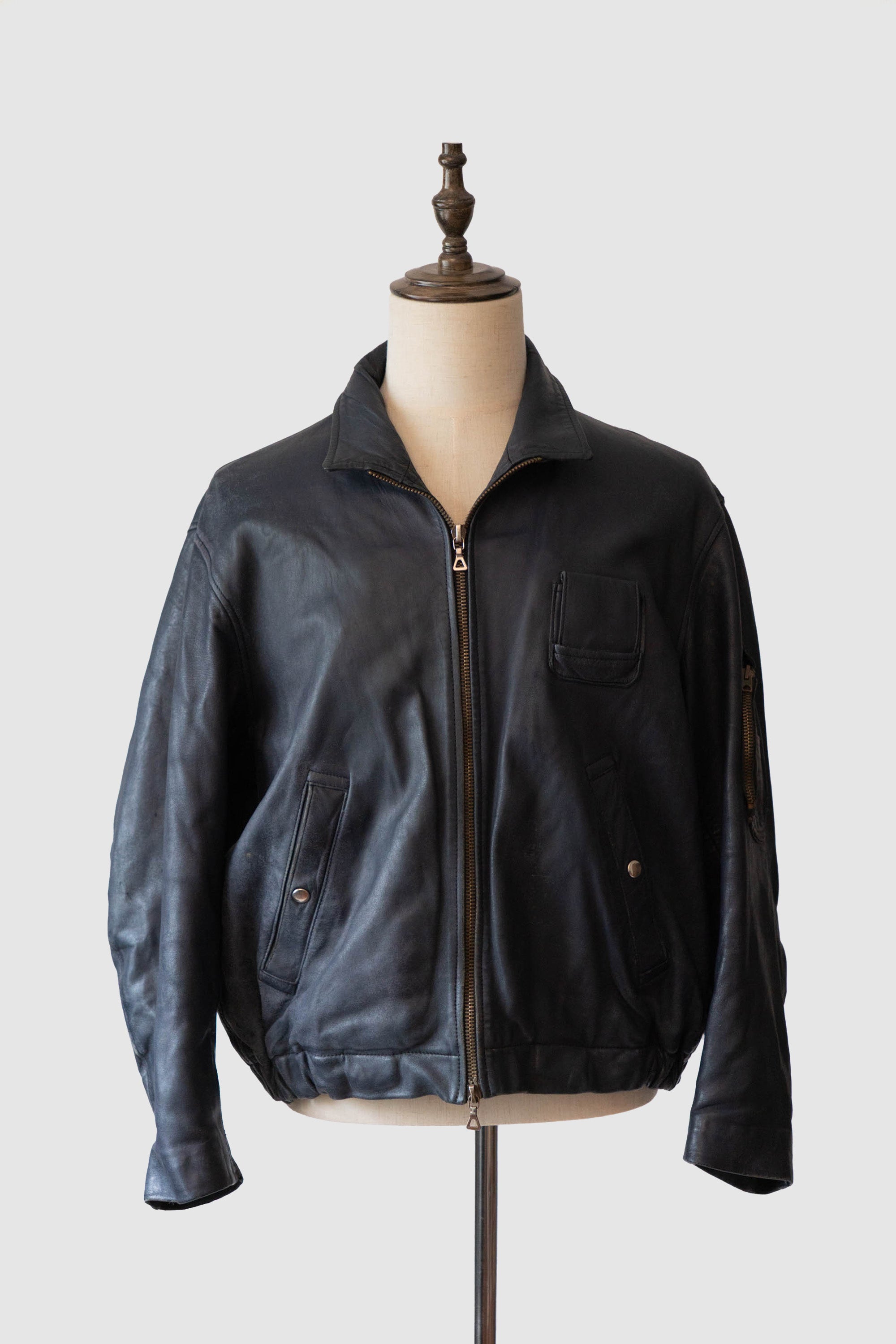 70s French Air Force Pilot Leather Jacket Original – edeak vintage