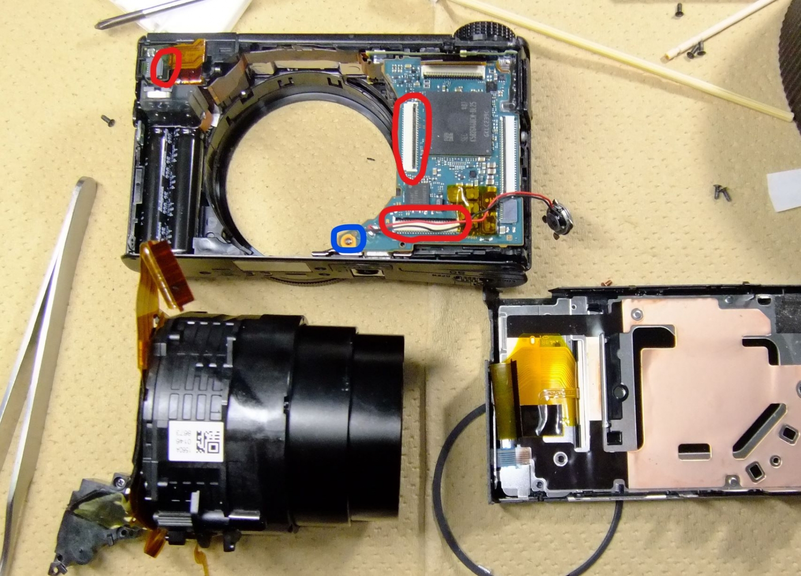 SONY Cyber-shot DSC-RX100 ジャンクカメラ分解修理 (使えるようにして