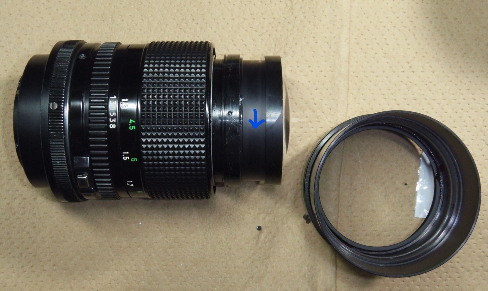 Canon New FD 135mm F2.8 ジャンクレンズ分解修理: ねこの空中散歩
