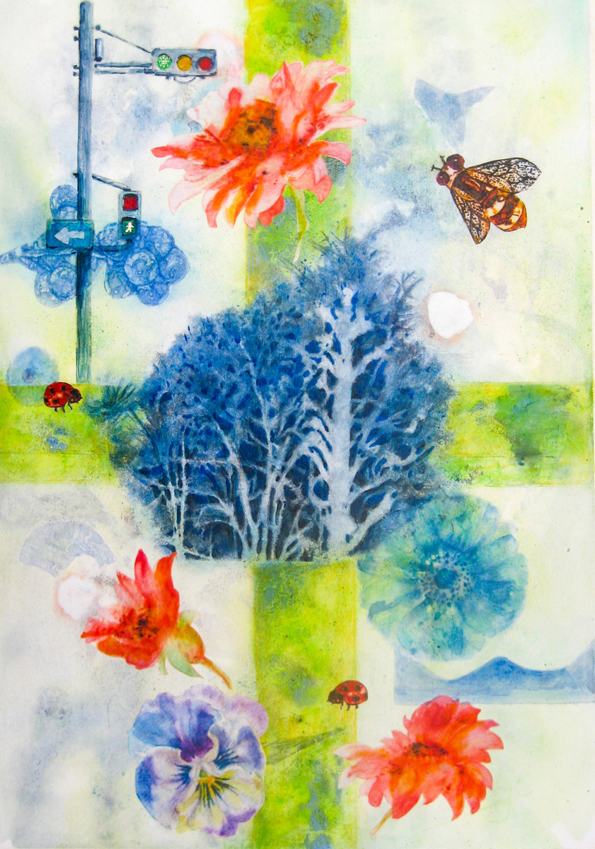 交差点の公園で」 by Kaji Yoco｜Artmeter｜暮らしを彩るアートが