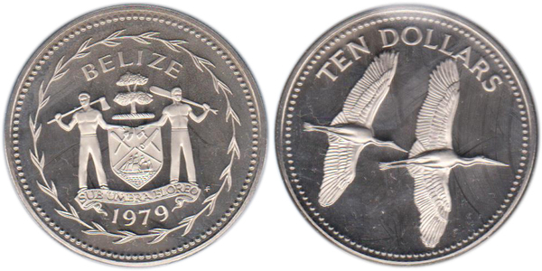 10 Dollars (Jabiru; Copper-Nickel) - Belize (1973-date) – Numista