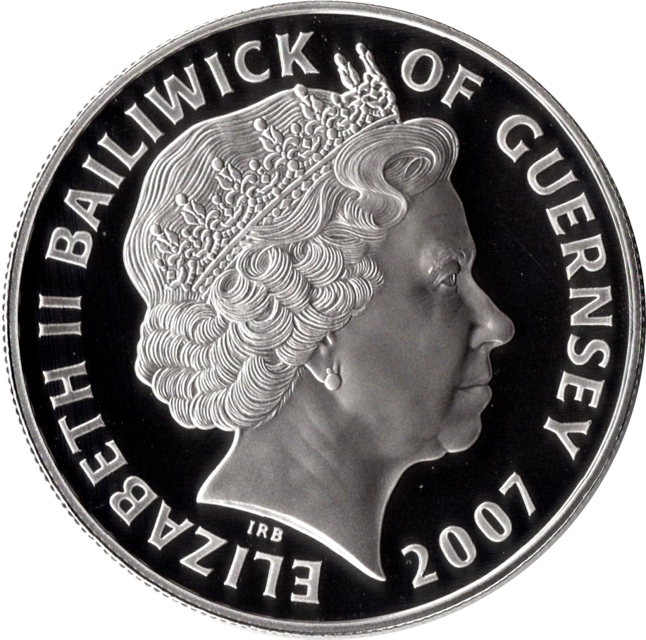 5 Pounds - Elizabeth II (Diamond Wedding; Silver Proof) - Guernsey