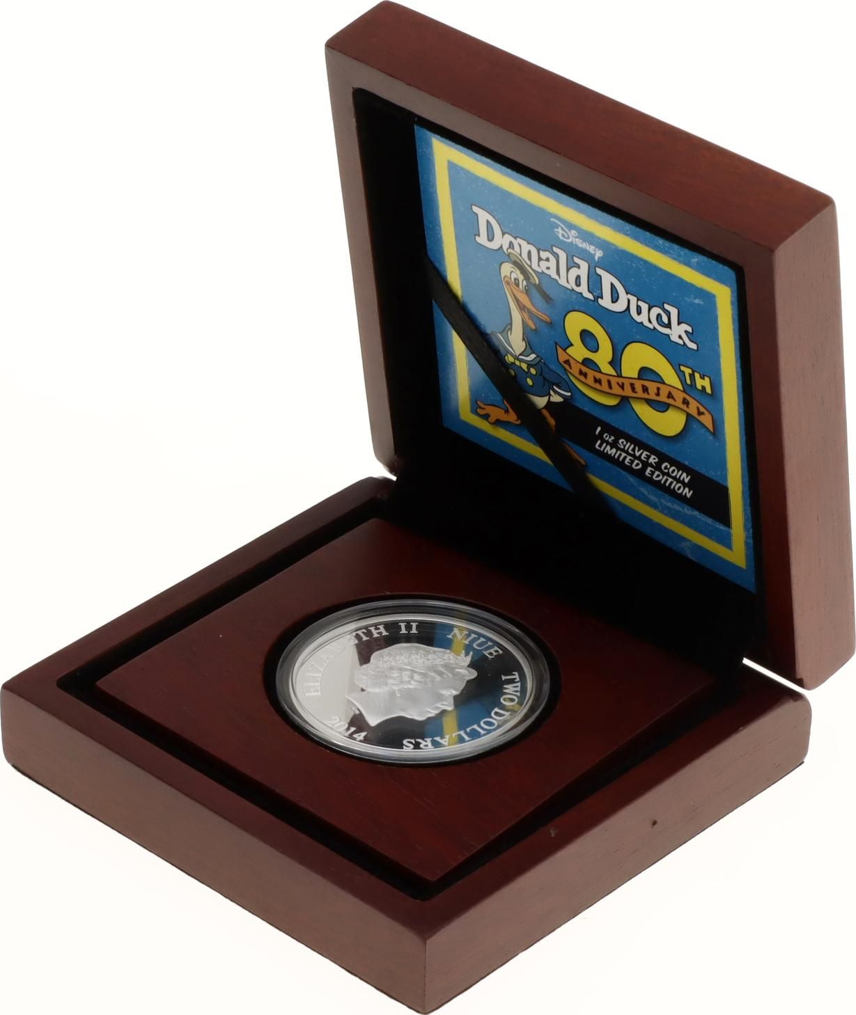 2 Dollars - Elizabeth II (Donald Duck 80th Birthday) - Niue – Numista