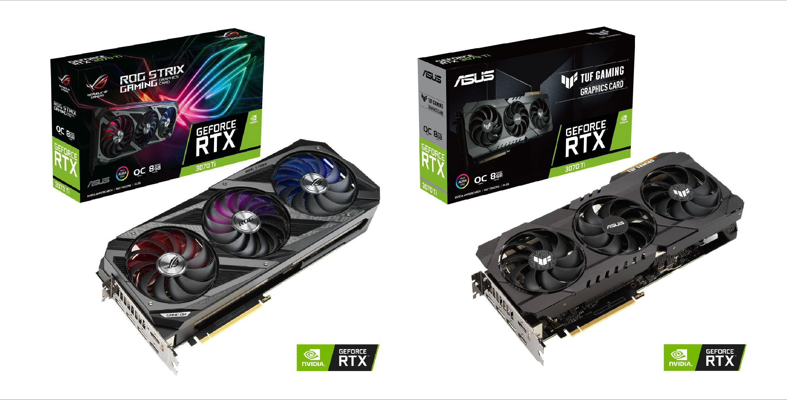 ASUSUからNVIDIA GeForce RTX 3070 Ti搭載ビデオカード2製品を発売