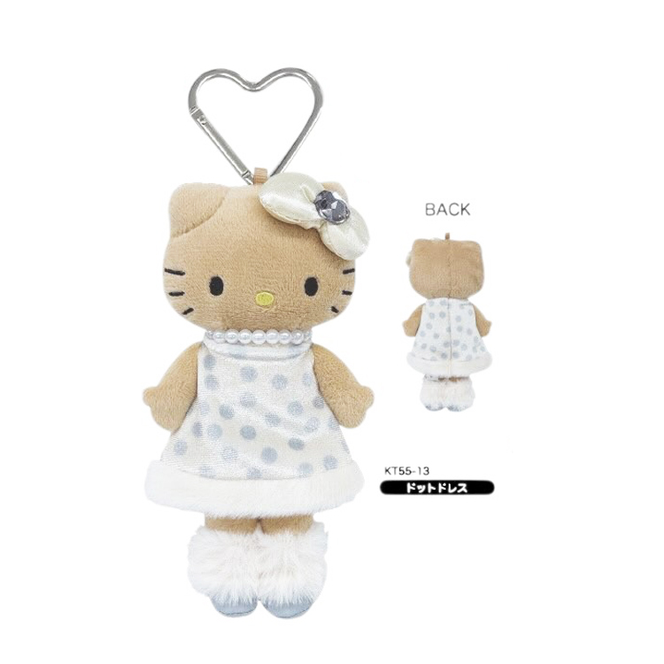 ハローキティ スタイルアップ マスコットキーホルダー ドットドレス