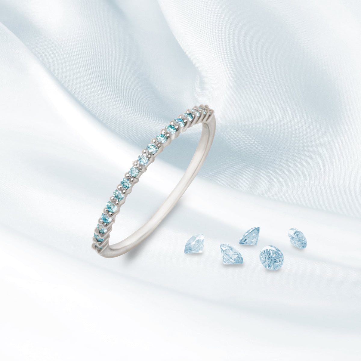 エタニティリング 0.09ct PT900 プラチナ アイスブルーダイヤモンド