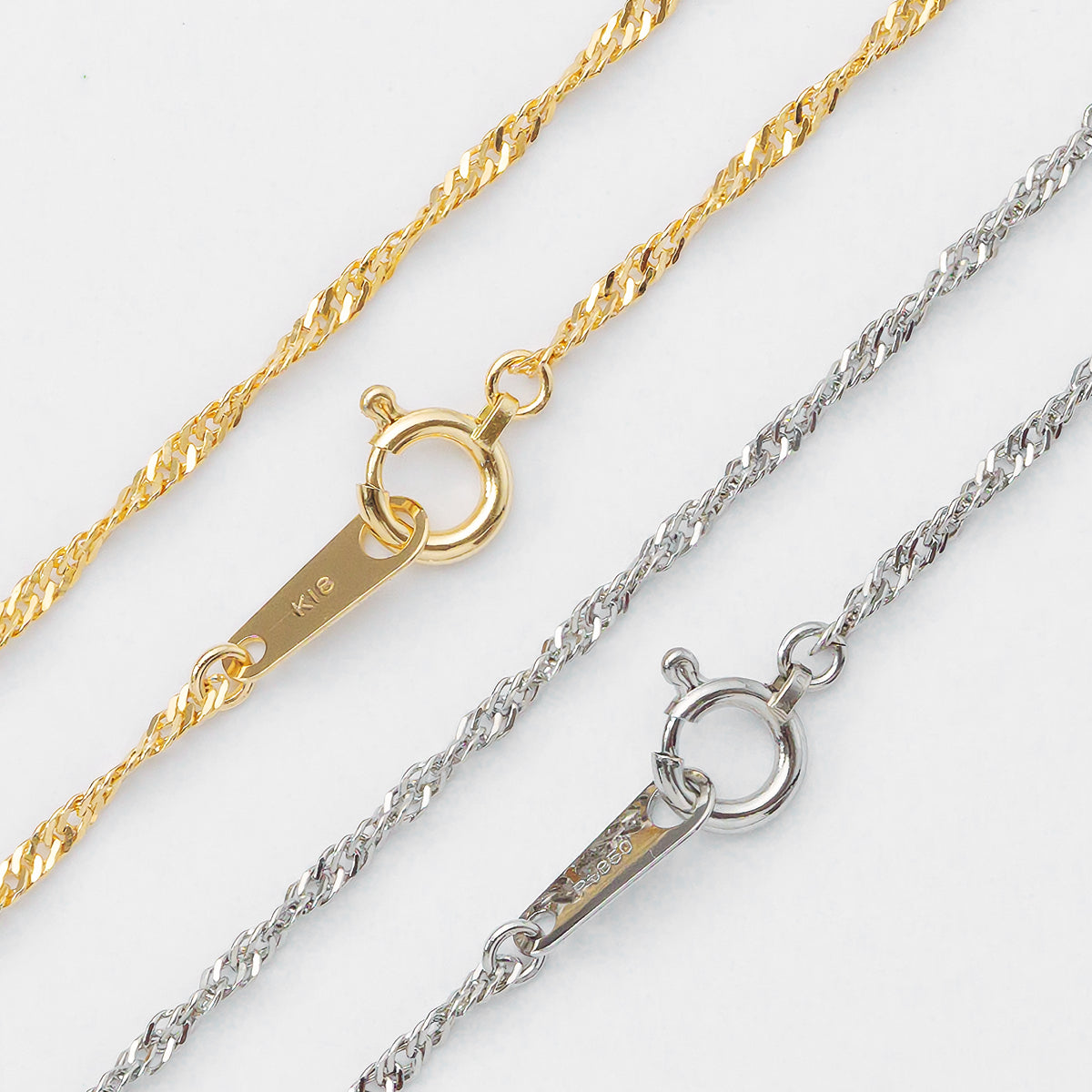 スクリューチェーン ネックレス PT850 プラチナ 最長45cm 線形0.25mm